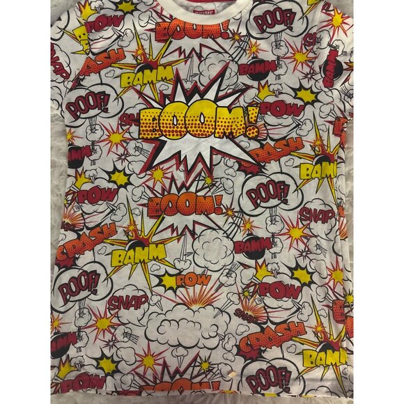 Comic Book Print T-Shirt By Prime Threads S Boom Bamb Pow - Picture 2 of 9